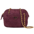 Quilted Shoulder Bag, &pound;630, Handbags, Purple, Suede, Front view